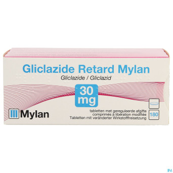 Gliclazide retard mylan tabl 180 x 30 mg