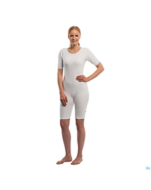 Suprima 4697 body manche courte+zip jambe blanc  l