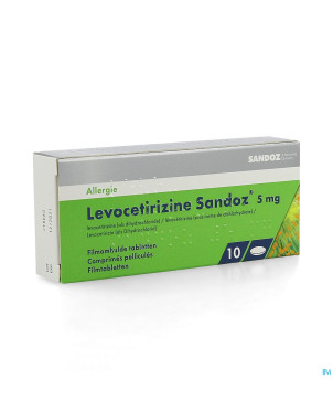 Levocetirizine sandoz 5 mg comp enrob. 10 x 5 mg