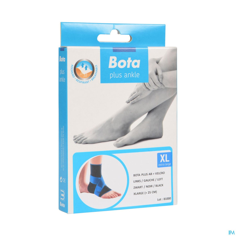 Bota plus cheville+velcro noir gauche xl
