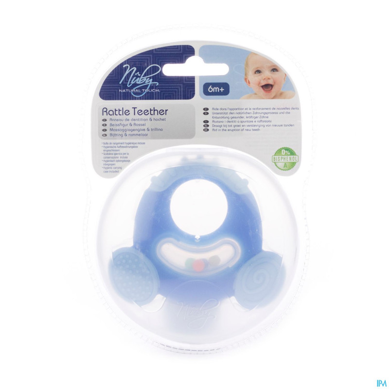 Nuby nt anneau dentition-hochet silicone    67911