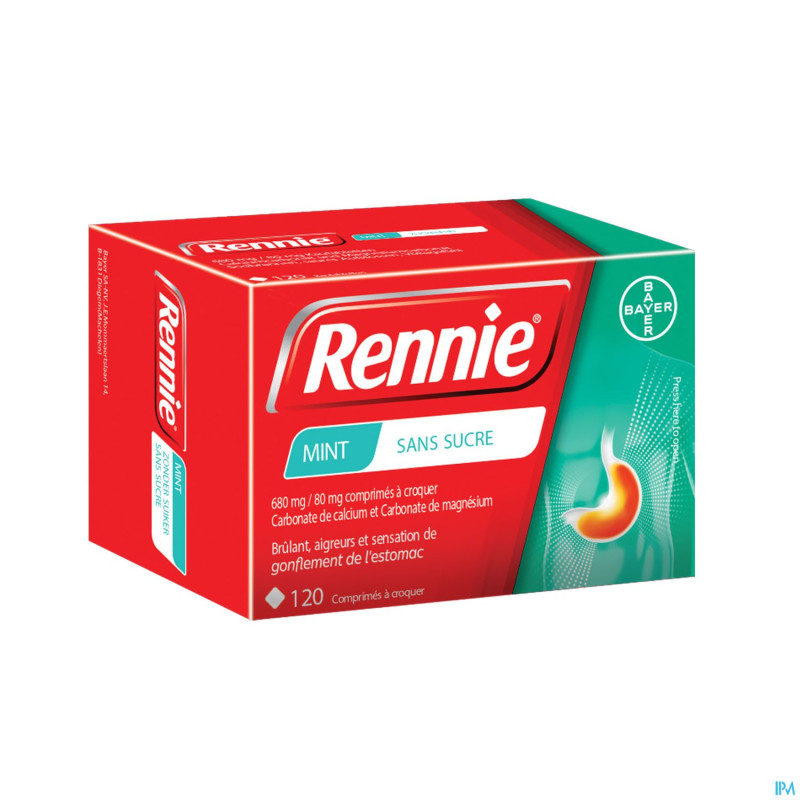 Rennie sans sucre pastilles 120