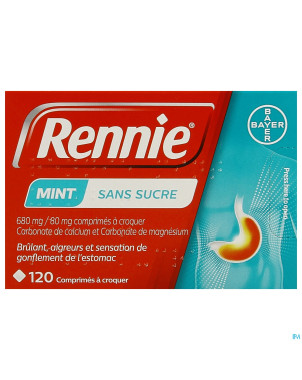 Rennie sans sucre pastilles 120