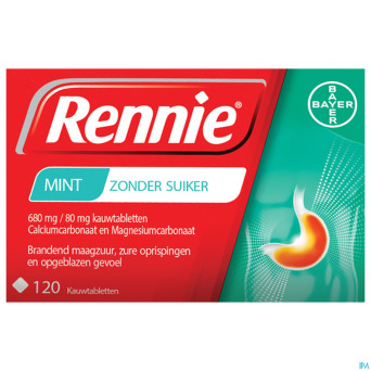 Rennie sans sucre pastilles 120