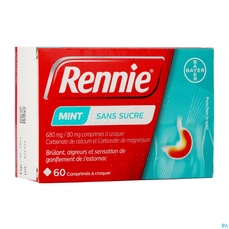 Rennie menthe s/sucre past 60