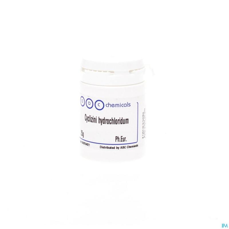 Cyclizine hydrochloride    25g abc