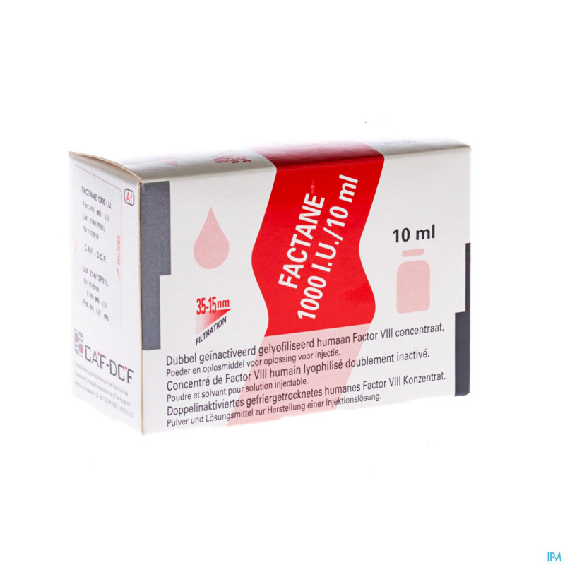Factane caf-dcf fl inj + solv 1000 ui 10 ml