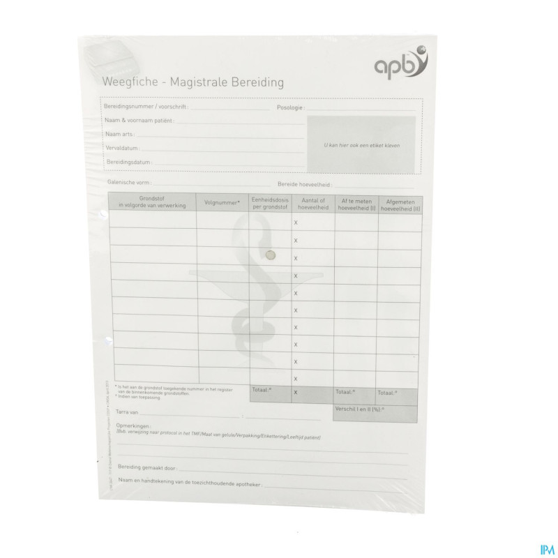 Weegfiche - magistrale bereidingen