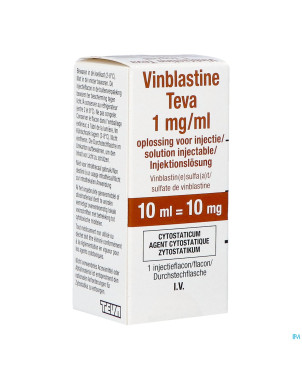 Vinblastine 1mg/1 ml teva sol inj  1 fl 10 ml