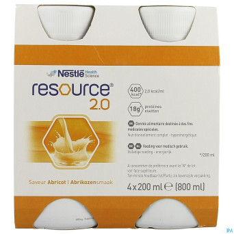 Resource 2.0 abricot    4x200ml 12100545