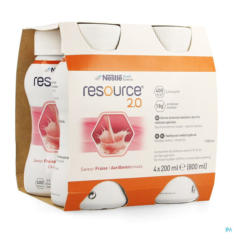 Resource 2.0 fraise    4x200ml 12100544