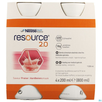 Resource 2.0 fraise    4x200ml 12100544
