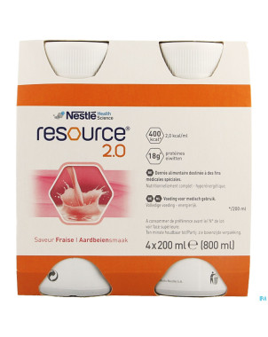 Resource 2.0 fraise    4x200ml 12100544