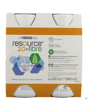 Resource 2.0 fibre neutre    4x200ml 12100792
