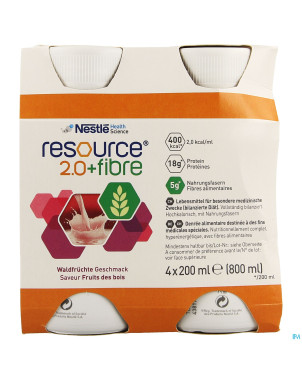 Resource 2.0 fibre fruit de bois  4x200ml 12100791