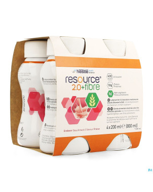 Resource 2.0 fibre fraise    4x200ml 12100527