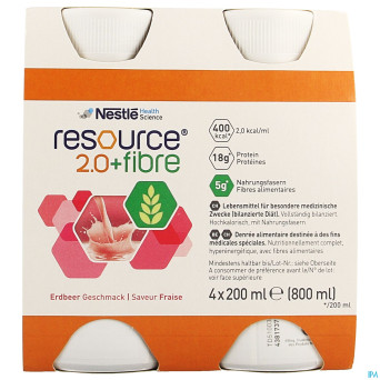 Resource 2.0 fibre fraise    4x200ml 12100527
