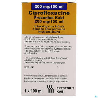 Ciprofloxacine fl 1 x 200 mg/100ml 100 ml