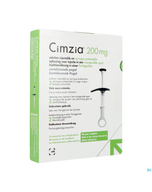 Cimzia 200mg sol inj ser preremplie  2 + 2 tampons