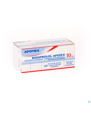 Bisoprolol apotex 10 mg comp pell sec 100