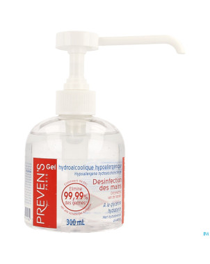Preven's gel mains hydro alcool.  fl 300ml + pompe