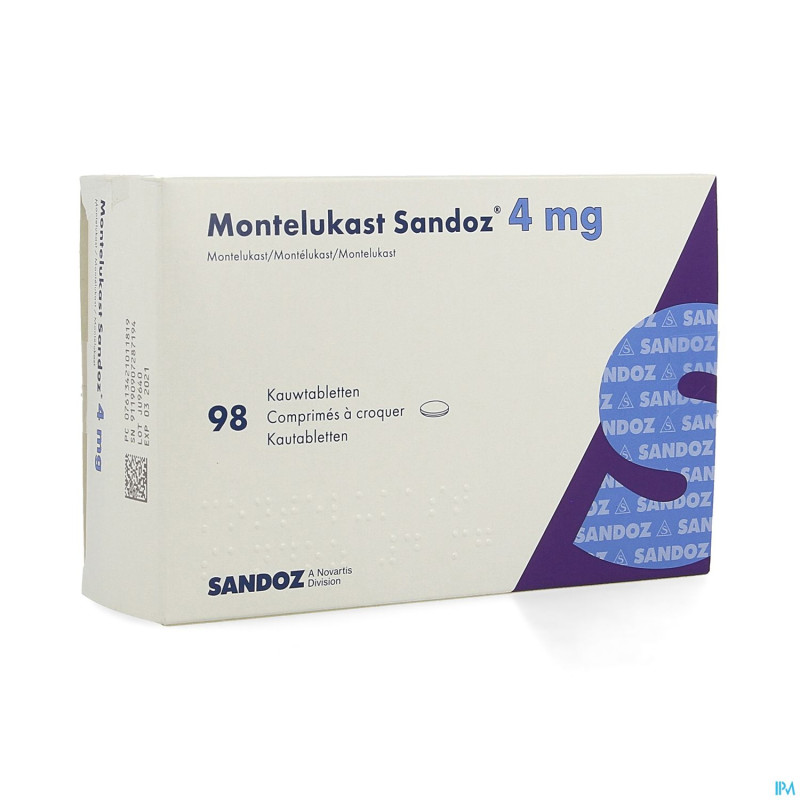 Montelukast sandoz comp a croquer 98 x 4 mg