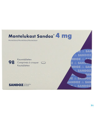 Montelukast sandoz comp a croquer 98 x 4 mg