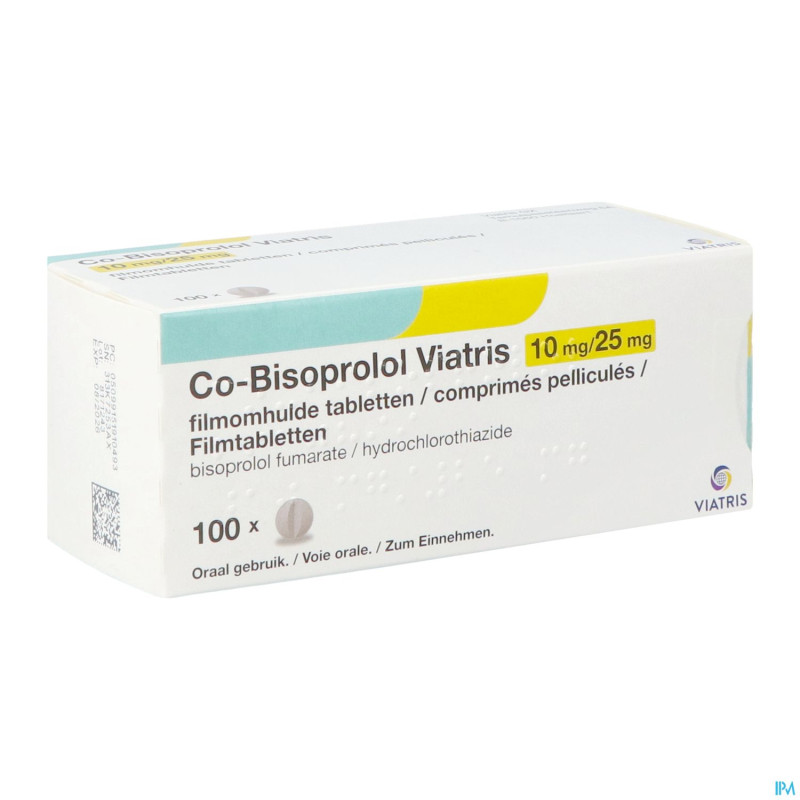 Co bisoprolol viatris 10mg/25,0mg comp enrob 100