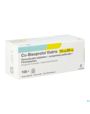 Co bisoprolol viatris 10mg/25,0mg comp enrob 100