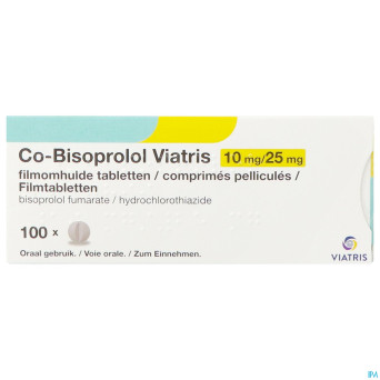 Co bisoprolol viatris 10mg/25,0mg comp enrob 100