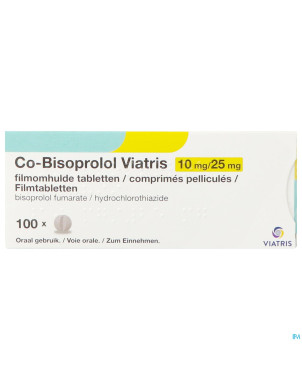 Co bisoprolol viatris 10mg/25,0mg comp enrob 100