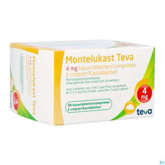 Montelukast teva  4 mg comp macher 98 x 4 mg