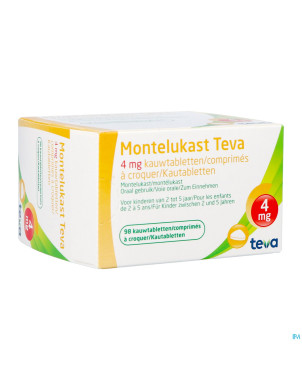 Montelukast teva  4 mg comp macher 98 x 4 mg
