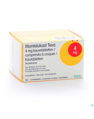 Montelukast teva  4 mg comp macher 98 x 4 mg
