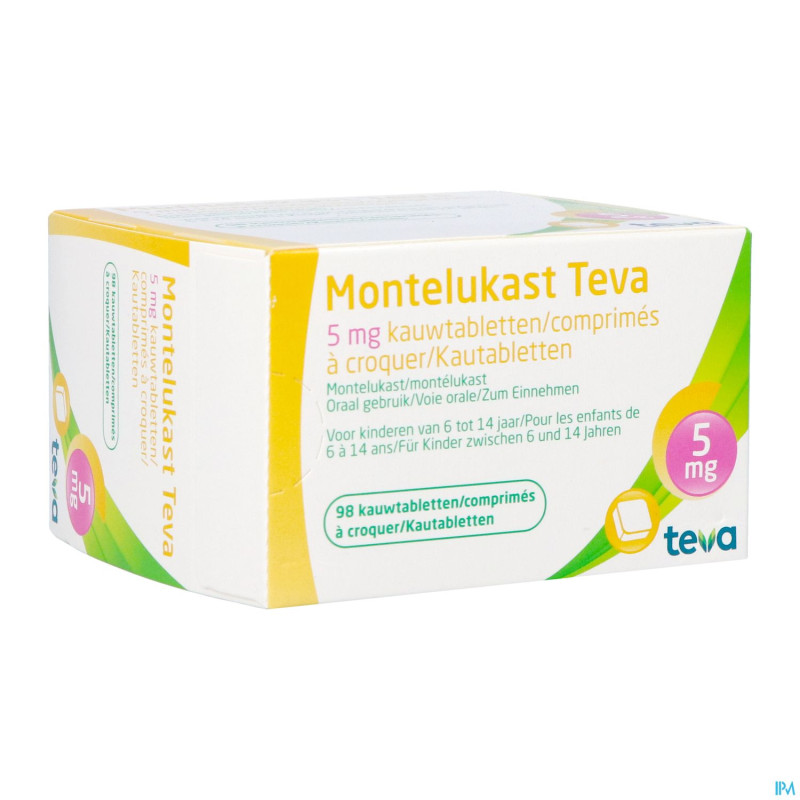 Montelukast teva  5 mg comp macher 98 x 5 mg