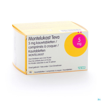 Montelukast teva  5 mg comp macher 98 x 5 mg
