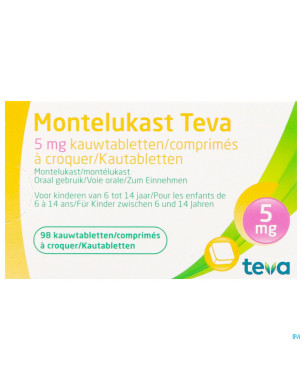Montelukast teva  5 mg comp macher 98 x 5 mg