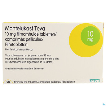 Montelukast teva 10 mg comp pell 98 x 10 mg