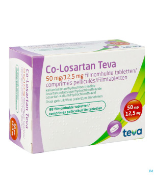 Co losartan teva 50 mg/12,5 mg comp pell 98