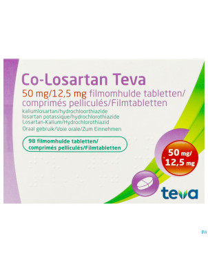 Co losartan teva 50 mg/12,5 mg comp pell 98