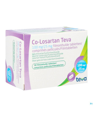 Co losartan teva 100 mg/25 mg comp pell 98