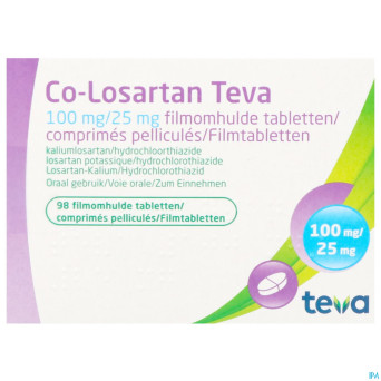 Co losartan teva 100 mg/25 mg comp pell 98
