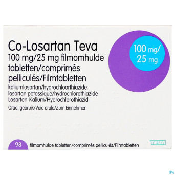 Co losartan teva 100 mg/25 mg comp pell 98