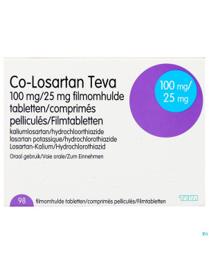 Co losartan teva 100 mg/25 mg comp pell 98