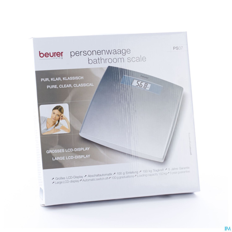 Beurer balance digital 140kg/200g argent ps07s