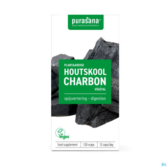 Purasana vegan charbon vegetal    caps 120