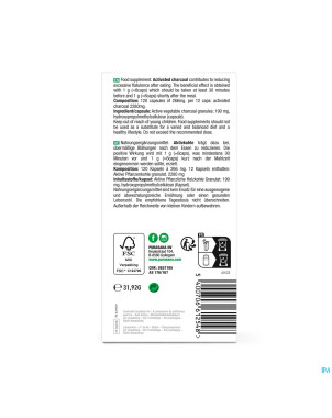 Purasana vegan charbon vegetal    caps 120