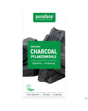 Purasana vegan charbon vegetal    caps 120