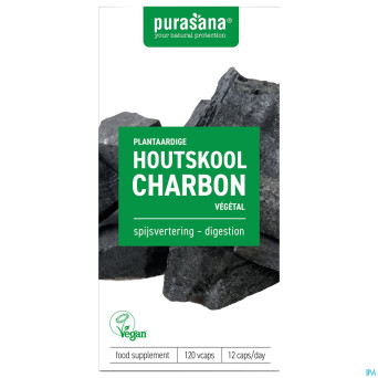 Purasana vegan charbon vegetal    caps 120