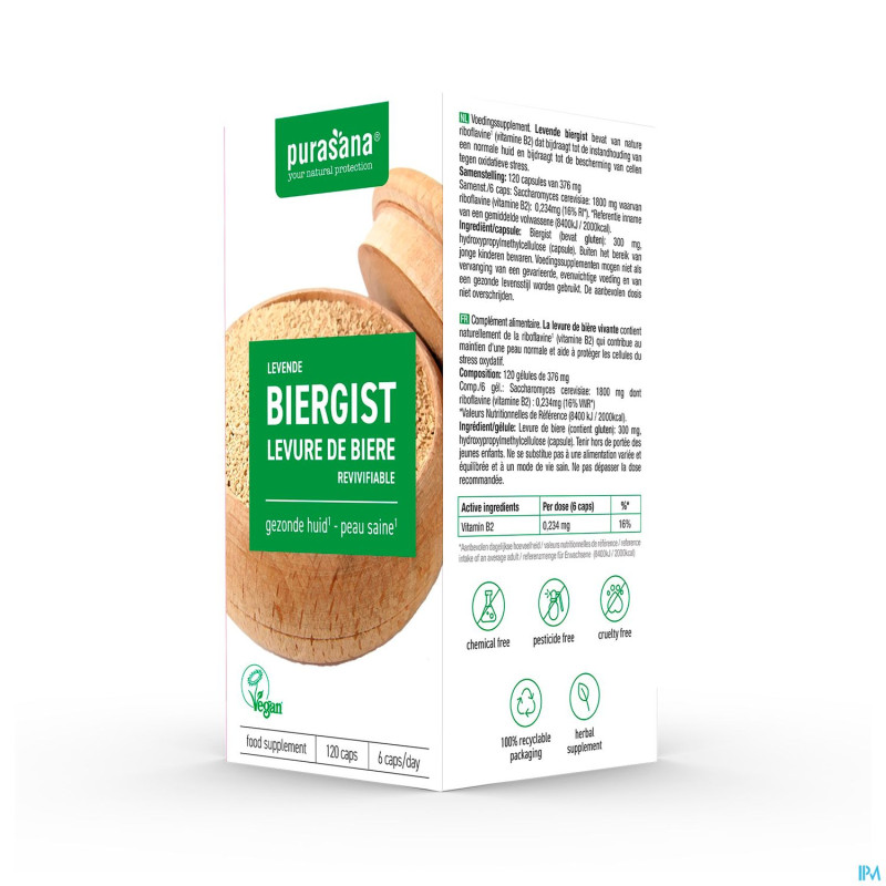 Purasana vegan levure de biere reviv.    caps 120